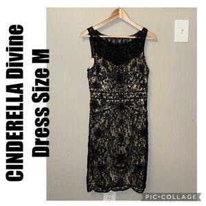 Cinderella Black and Tan Midi Dress Size M